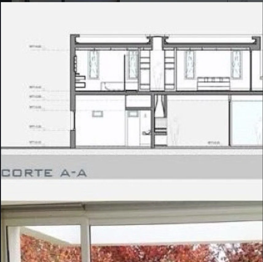 Corte A-A del proyecto de Casa Costa